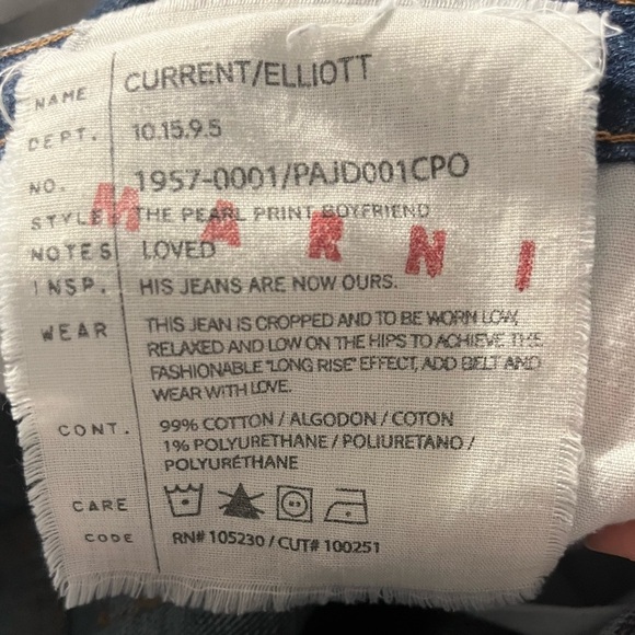 Current/Elliott x Marni Pearl Print Boyfriend Jeans size 0/24 - Picture 6 of 6